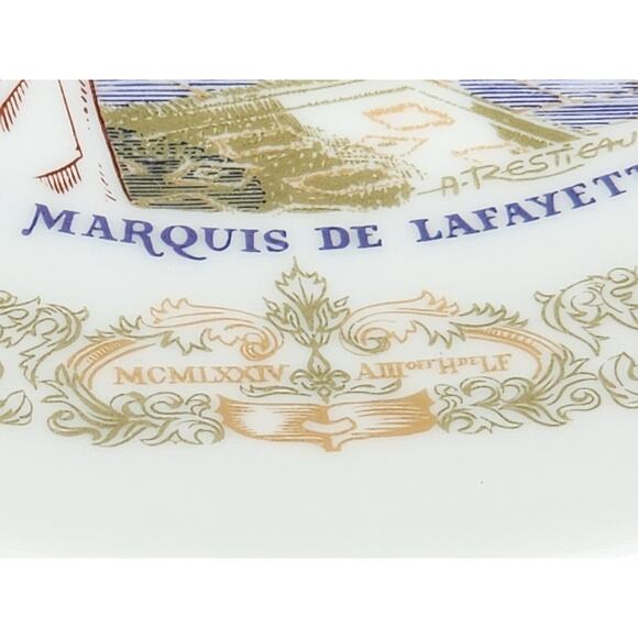 Limoges Tavern Philadelphia George Washington Year 1974 Porcelain 8 1/4" Plate - Picture 12 of 13